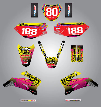 Custom Graphic Kit for Yamaha TTR 110 Neon Style Stickers (2008-2015)