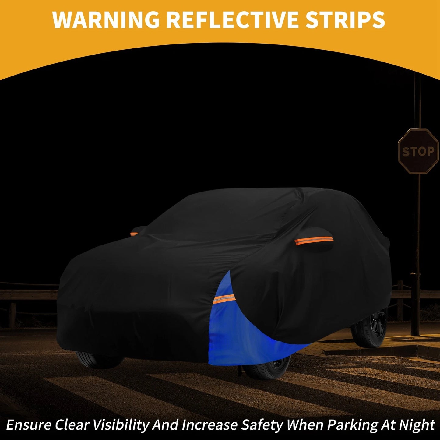 Waterproof All Weather Car Cover for Ford Kuga (2013-2023) Black Blue 210D-PU