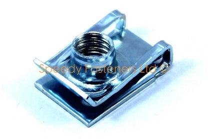 10 x M8 8mm Filo Punte C Clip Velocità Molla Zincato Camino U Dado Dadi