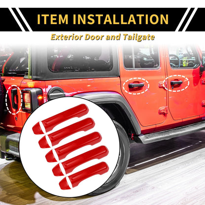 Door Tailgate Handle Cover for Jeep Gladiator JT (2020-2021) - Red