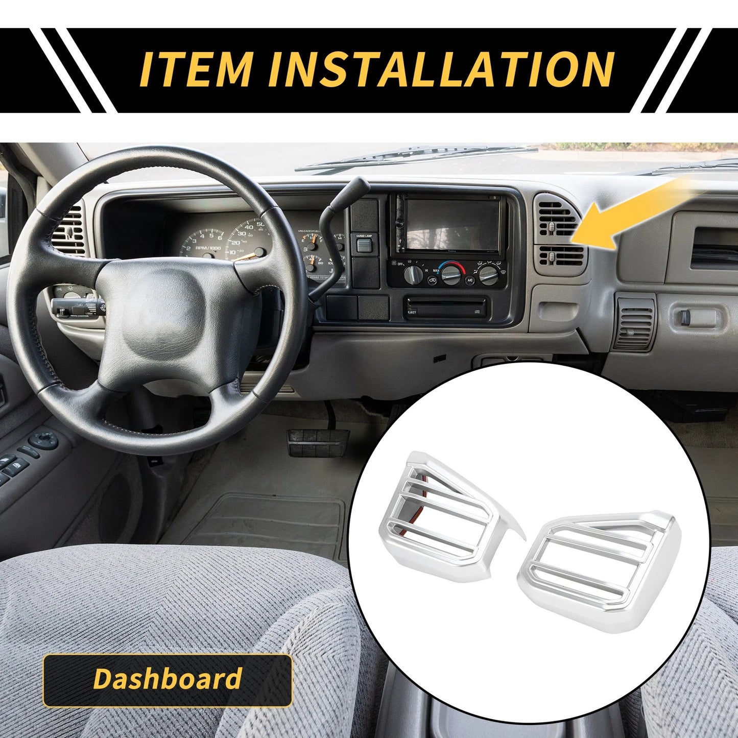 1 Pair Dashboard Air Vent Cover Trim for Toyota Tundra (2022–2024)