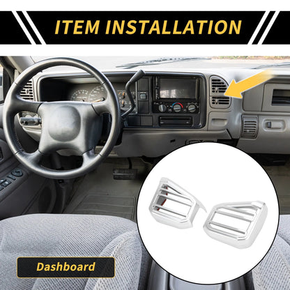 1 Pair Dashboard Air Vent Cover Trim for Toyota Tundra (2022–2024)