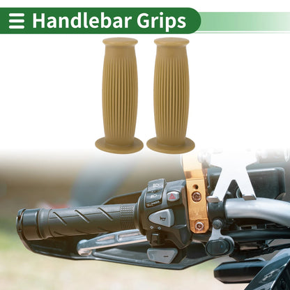 25mm Motorcycle Hand Grips Cover Handlebar Grips TPU Khaki for Motorcycle