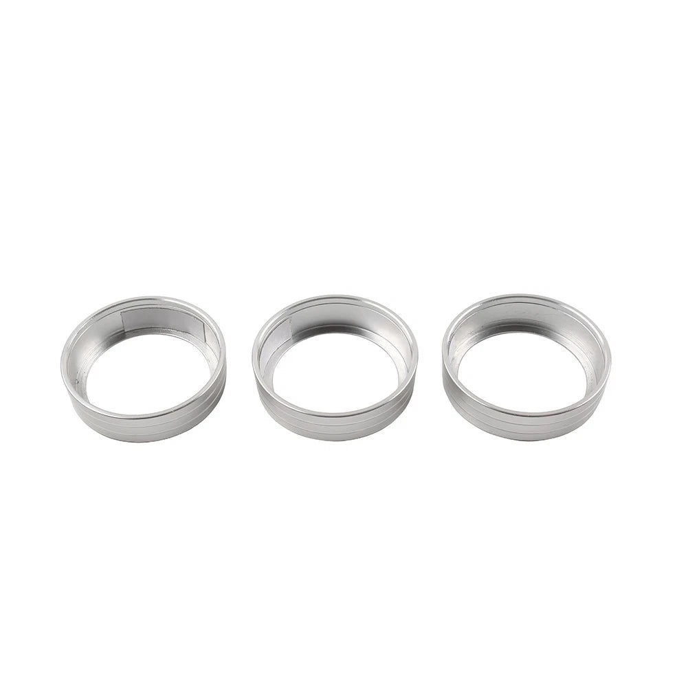 3 x Silver Center AC Switch Control Knob Rings for Kia Cerato K3 Forte (2017-2018)