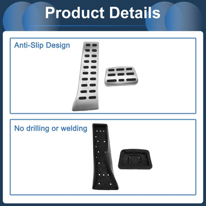 Automatic Footrest Pedals Cover for Hyundai Tucson (2016-2023) Silver Tone