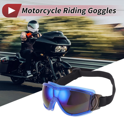 Goggles for Motorcycle Colorful Lens Blue Frame PC PU Sunglasses