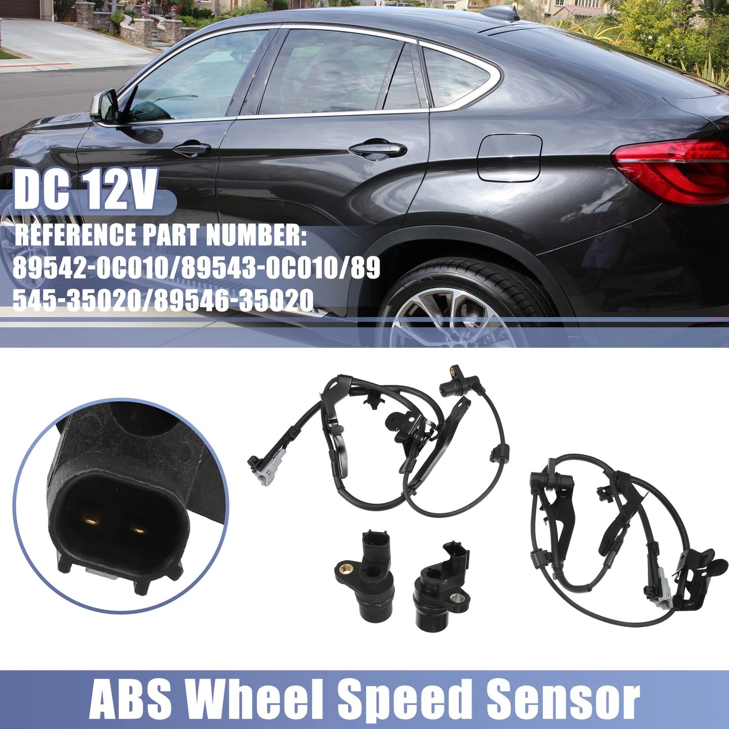 Set of 2 Front Rear Left Right ABS Sensors for Toyota Tundra (2000-2006)