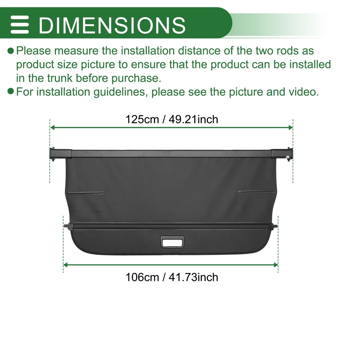 Cargo Cover for Volvo V60 (2010-2017) Gloss Black