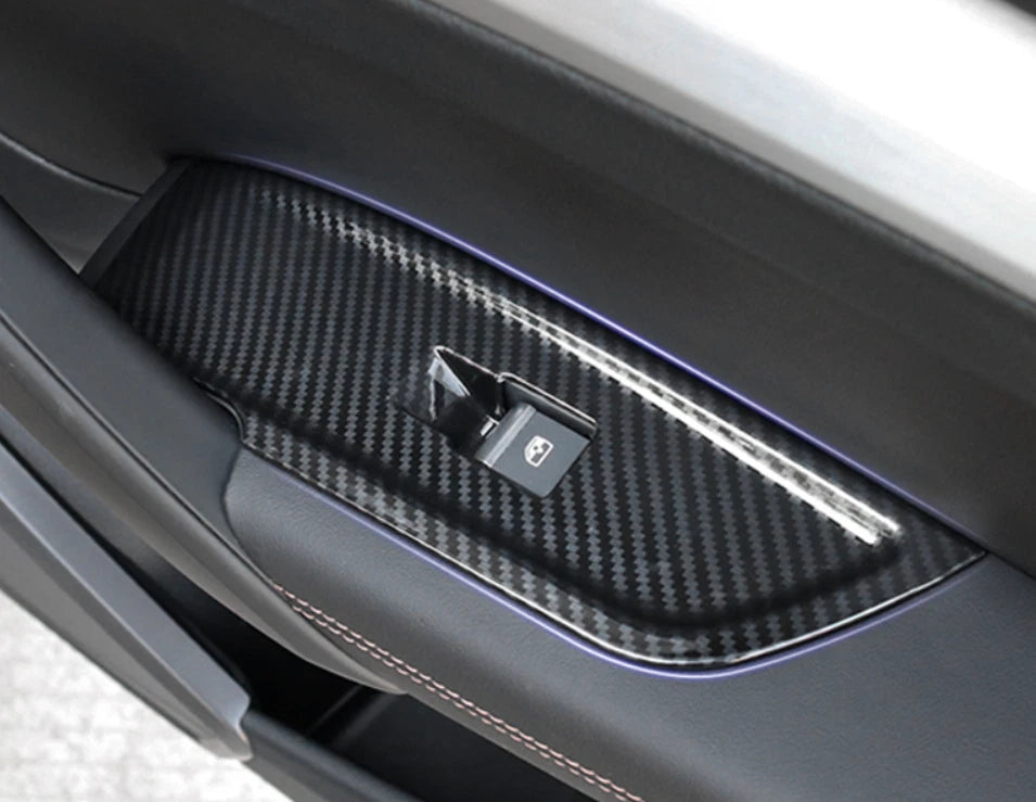 LHD Carbon Fiber Window Lift Panel Switch Cover Trim for Audi Q5 (2018-2022)