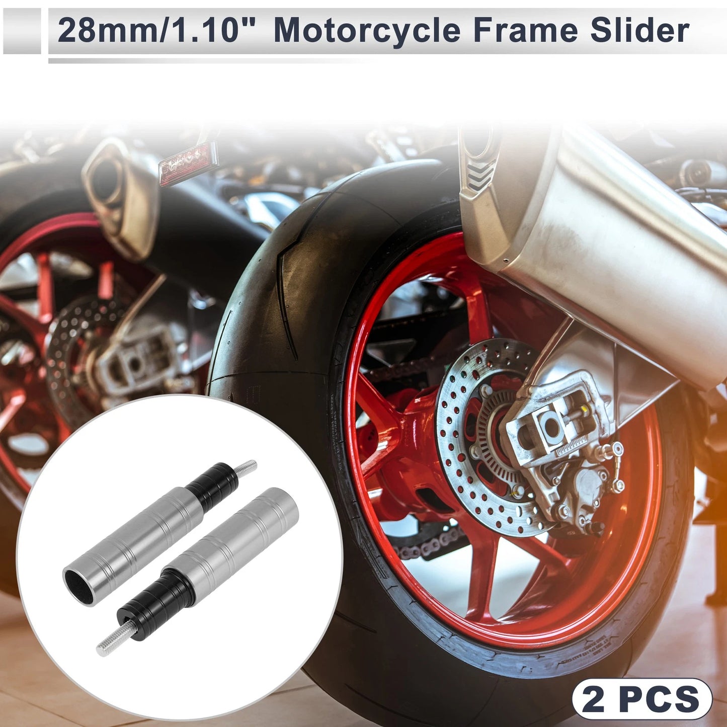 2 x 10.5mm Aluminum Alloy Motorcycle Slider Frame Bolt for Make Model