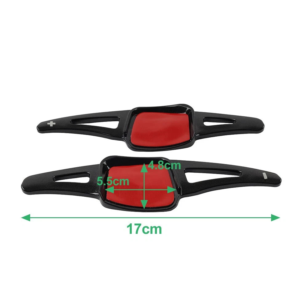 Red Steering Wheel Paddle Shifter Extensions for VW Golf, Atlas, Sharan, Touareg