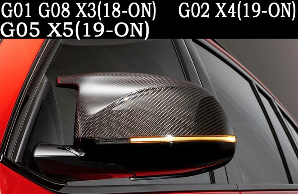 Carbon Fiber Rear Mirror Covers for BMW X3 G01 X4 G02 X5 G05 (2018-2024)