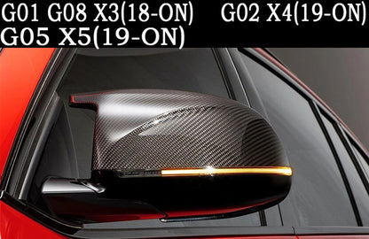 Carbon Fiber Rear Mirror Covers for BMW X3 G01 X4 G02 X5 G05 (2018-2024)