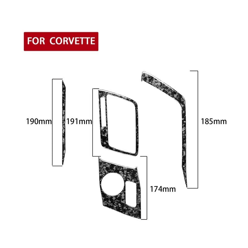 Carbon Fiber Gear Shift Panel Cover Trim for Chevrolet corvette C7 2014-2019