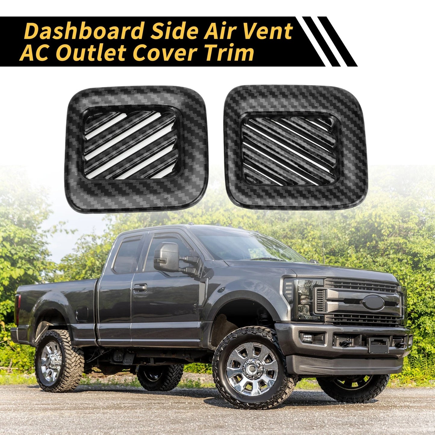 Carbon Fiber Dashboard Air Vent AC Outlet Cover for Ford Maverick (22-24)