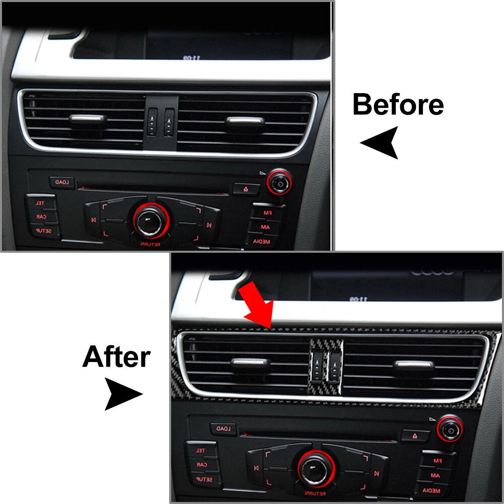 Carbon Look Center Air Conditioner Vent Outlet Cover Trim for Audi Q5 (2009-2017)
