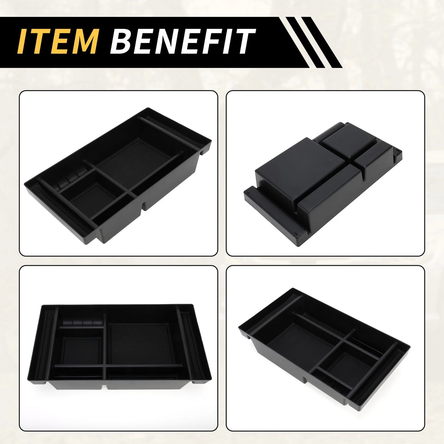 Center Console Organizer Tray for Chevy Silverado & GMC Sierra - Black