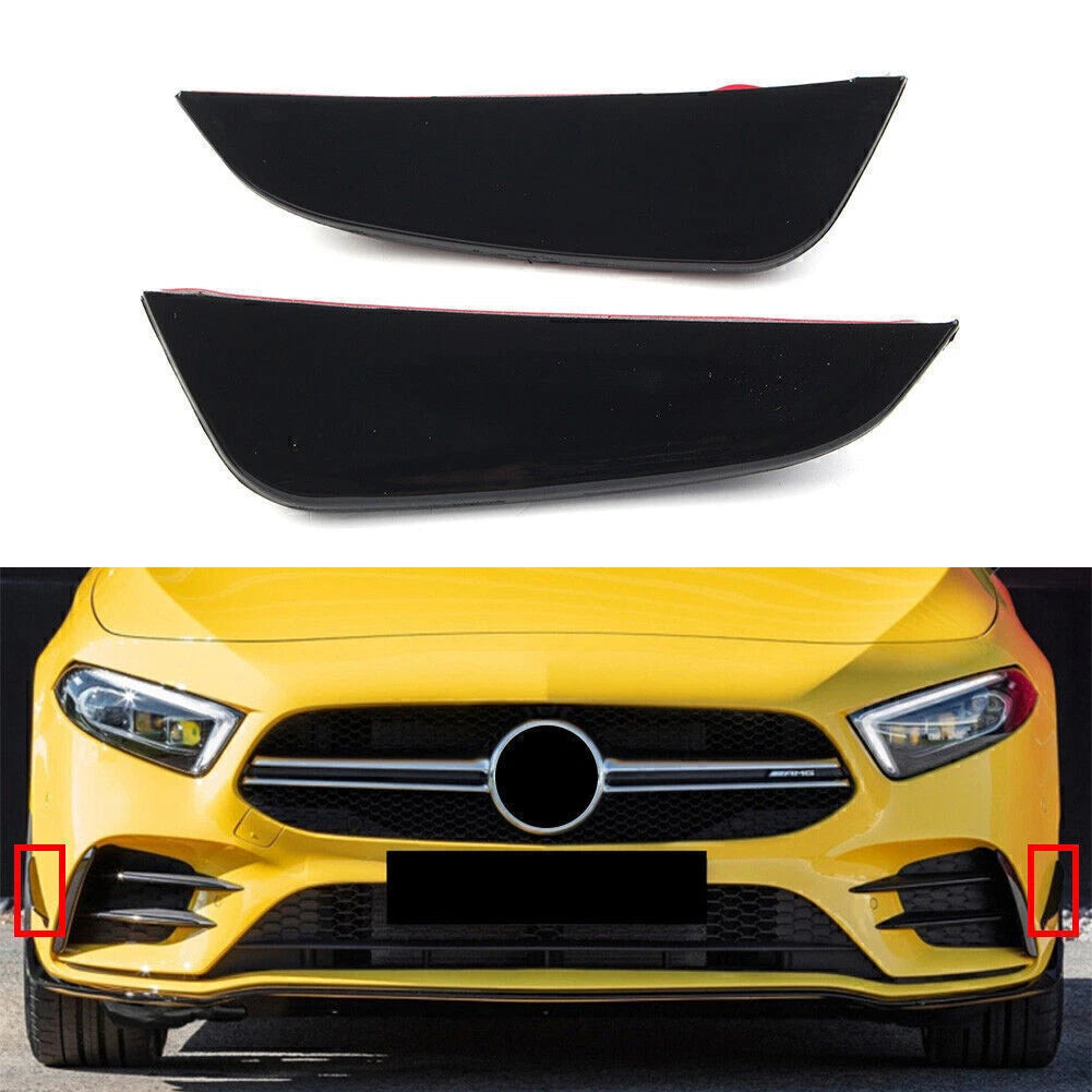 Front Bumper Vent Winglets Fog Lights Canards for Benz A-Class W177 (2018-2023)