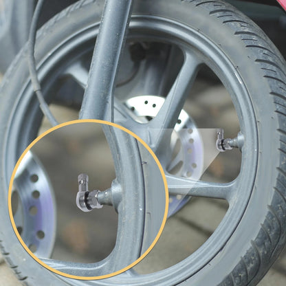 2 x Valve Stem Extenders for Motorcycle Tire Aluminum Alloy 90 Degree Titanium Tone