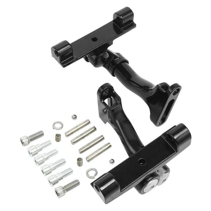 Black Adjustable Rear Footboard Mount for Harley Road King 1993-2025