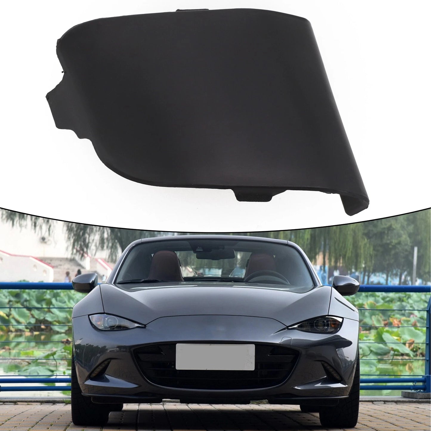 Hook Eye Cover Unpainted/Black Front Bumper for Miata (2016–2021)