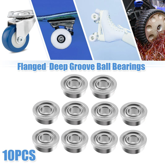 10 Pcs 3x7x3mm Single Row Flanged Deep Groove Ball Bearings for Bearings Inc