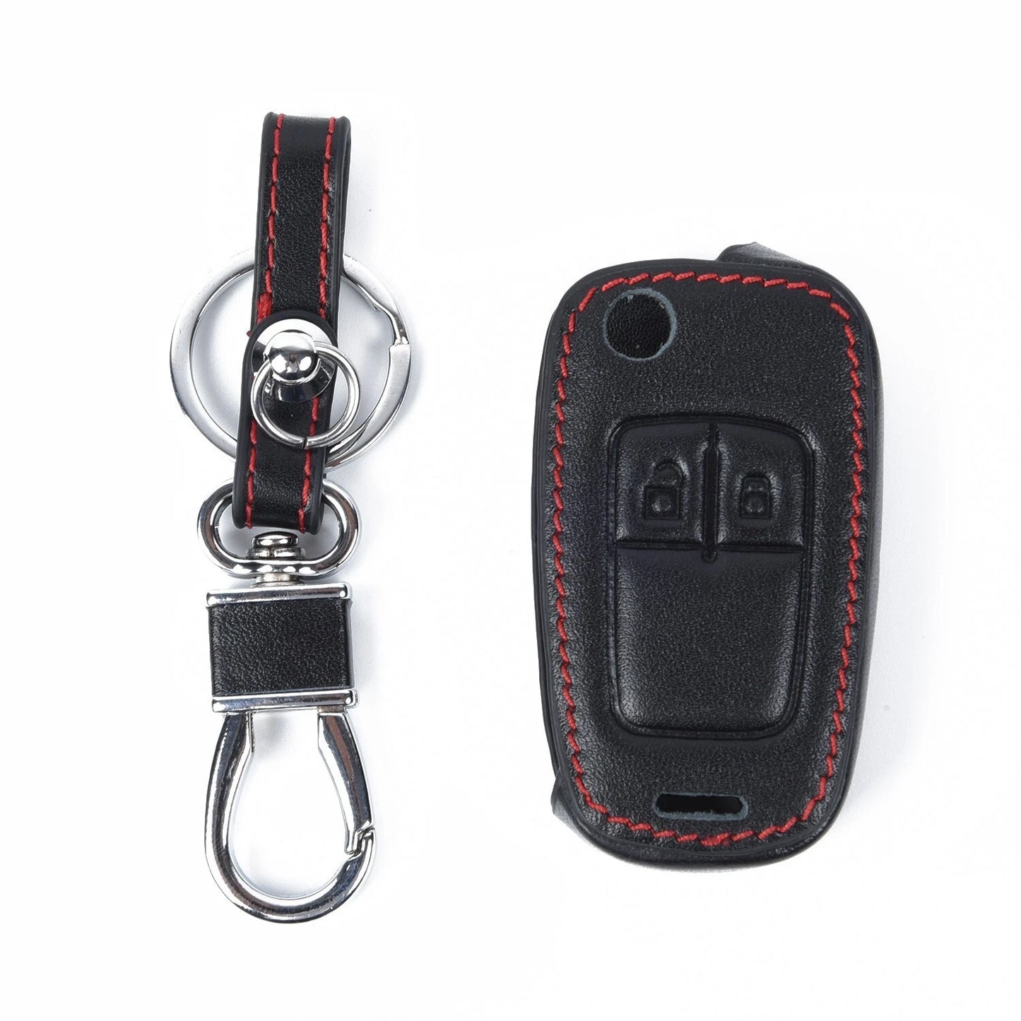 With Buckle Key Case 2-Button Remote Leather Alloy for Corsa D Zafira(2006–14)