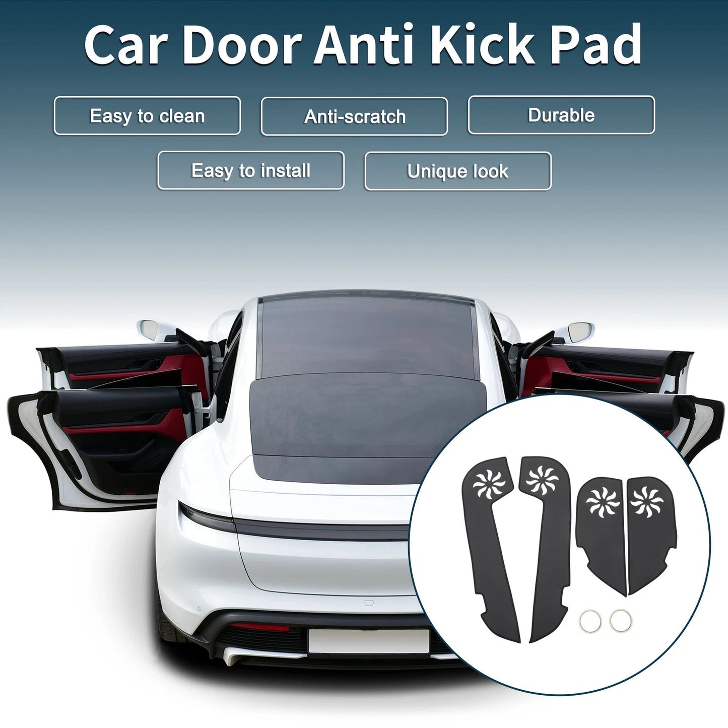Anti Kick Pad Sticker Protector for Infiniti QX70 Black (2013-2014)