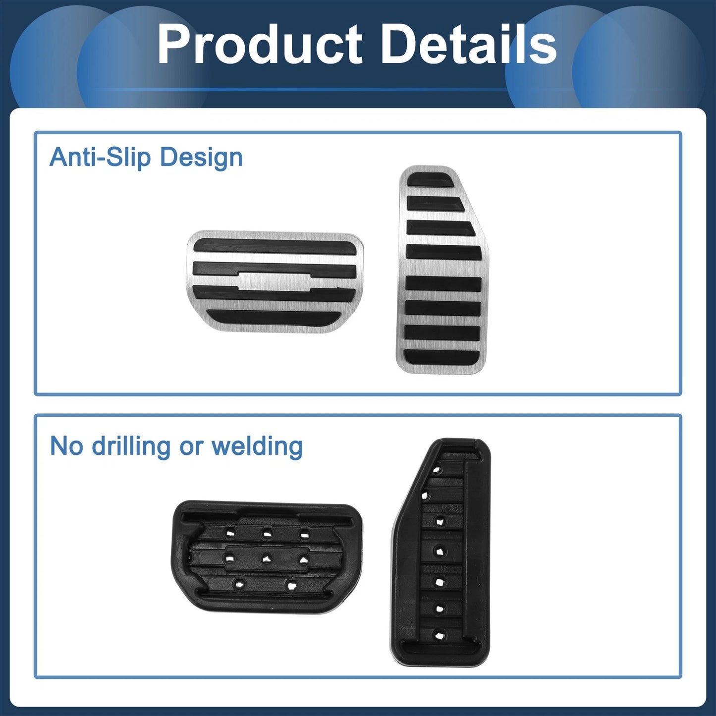 Silver Tone Foot Accelerator Pedal Covers for Suzuki Spacia (2017-2023)