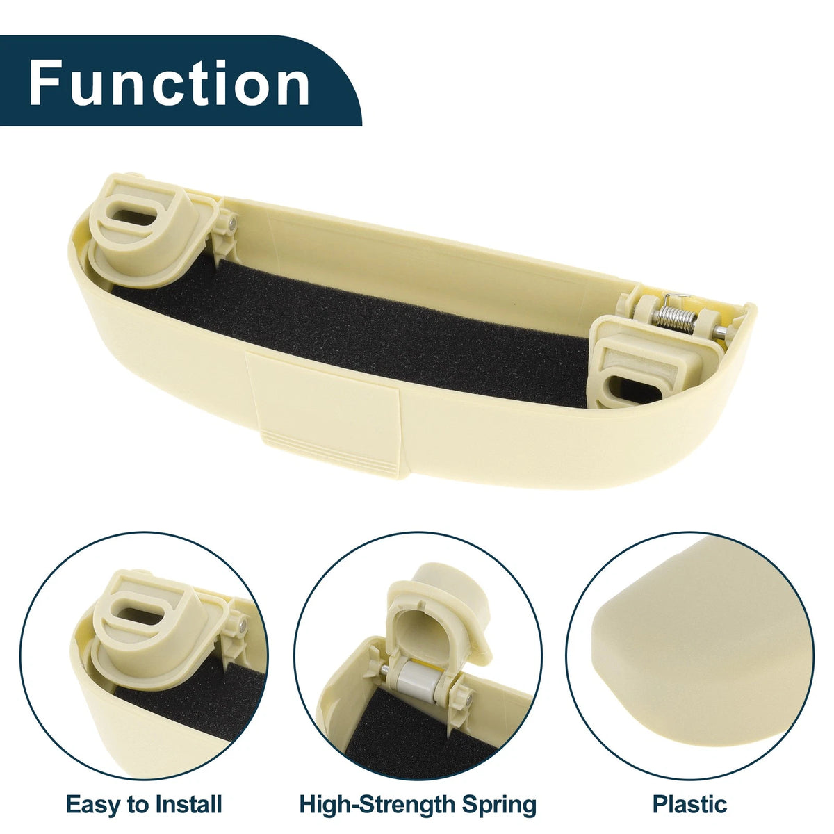 Sunglasses Case for Volvo XC90 Eyeglasses Holder Storage Box Beige (2016-2024)