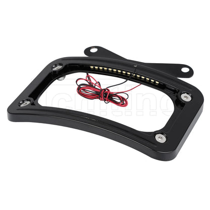 Curved License Plate Frame LED Light for Harley FLHRXS Road King (2017-2025)