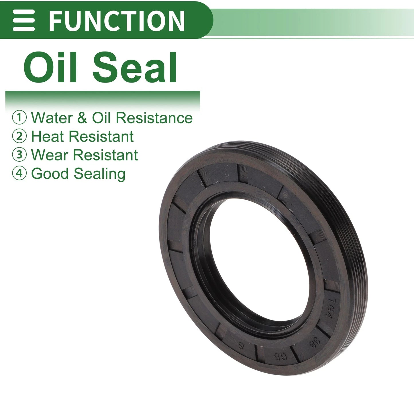 Oil Seal NBR Rubber 38x65x8mm High Pressure Black 5 Pcs