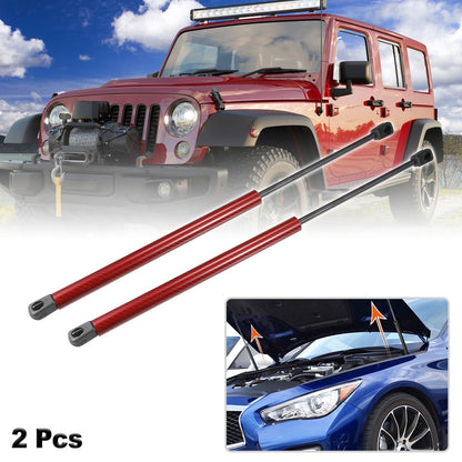 Front Hood Lift Supports for Jeep Wrangler (JK) 2007-2018 Red