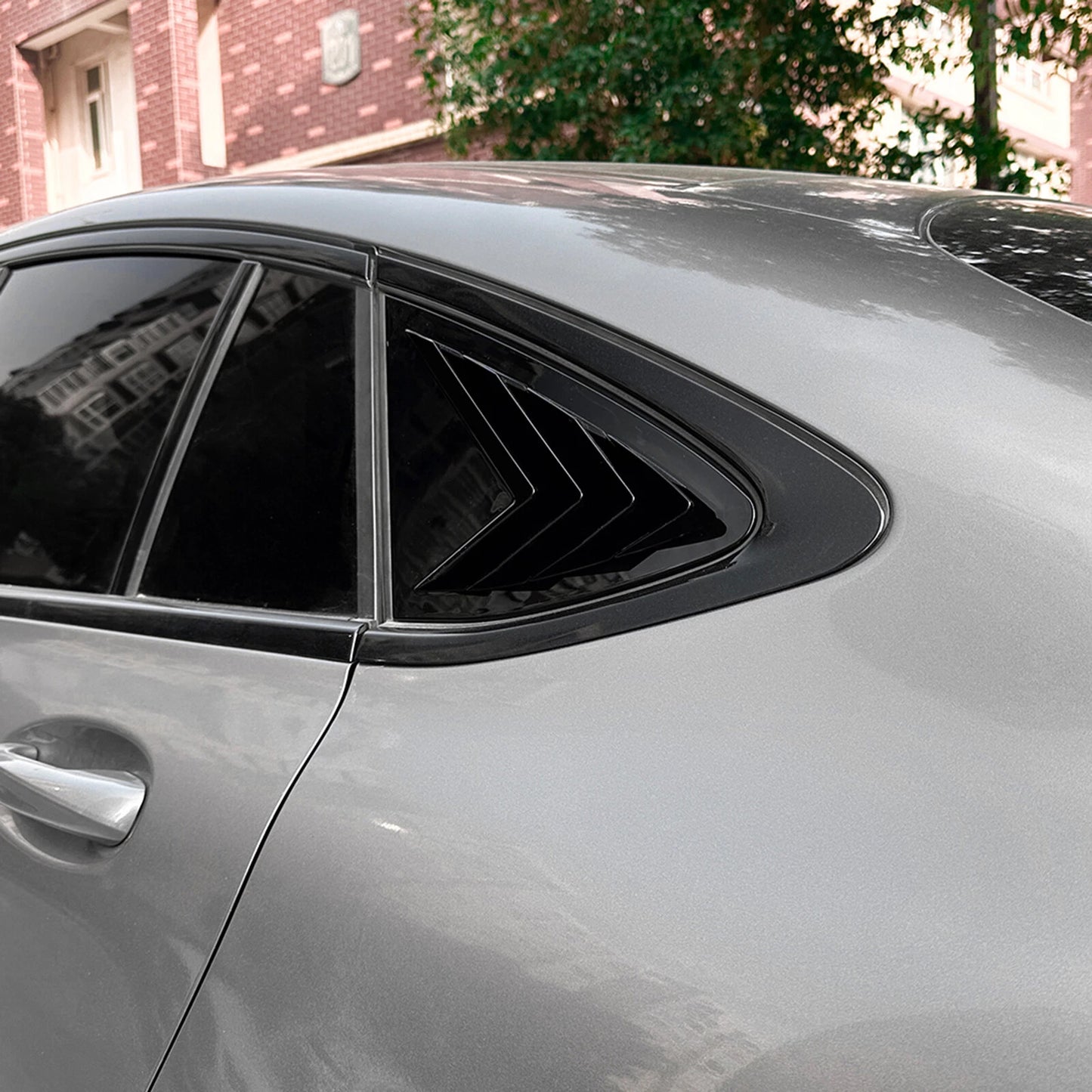 2 x Gloss Black Rear Side Window Louvers for Benz GLC C253 (2016-2022)