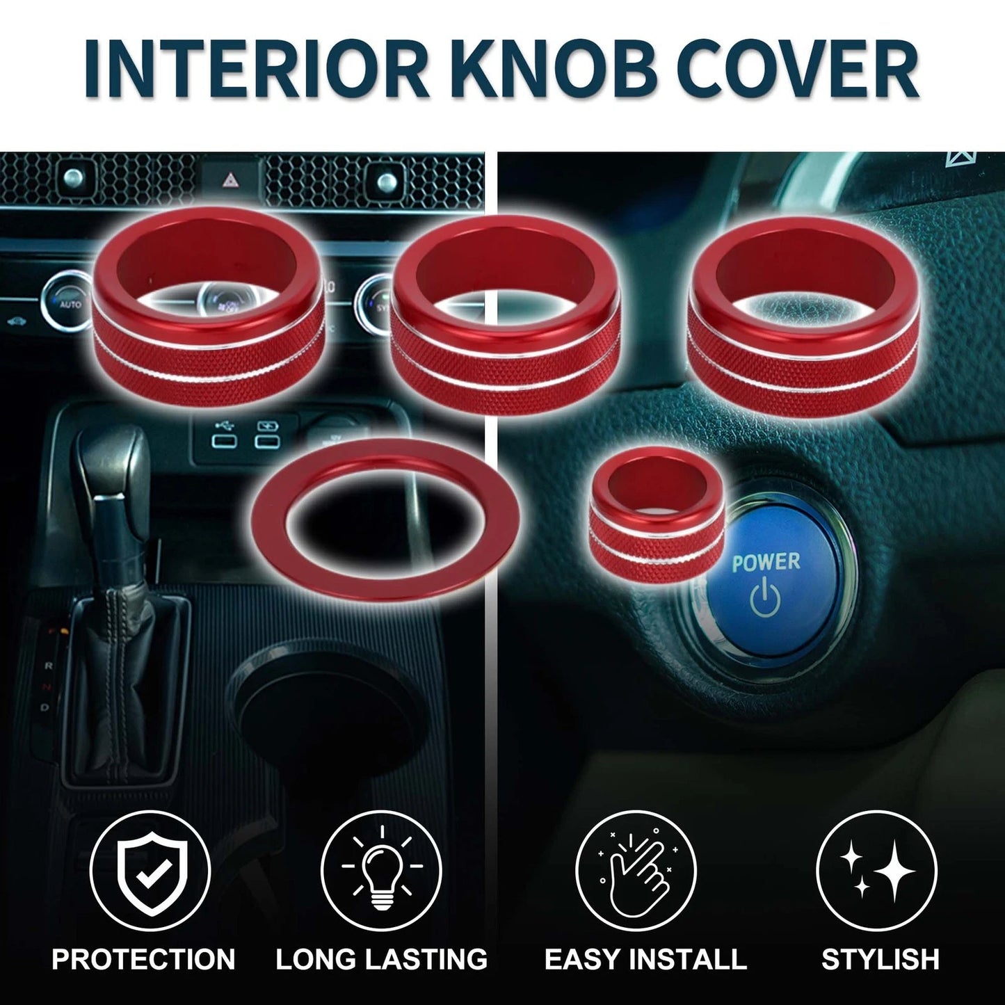 5 x Red Rear View Mirror Knob Covers for Honda CR-V (2023)