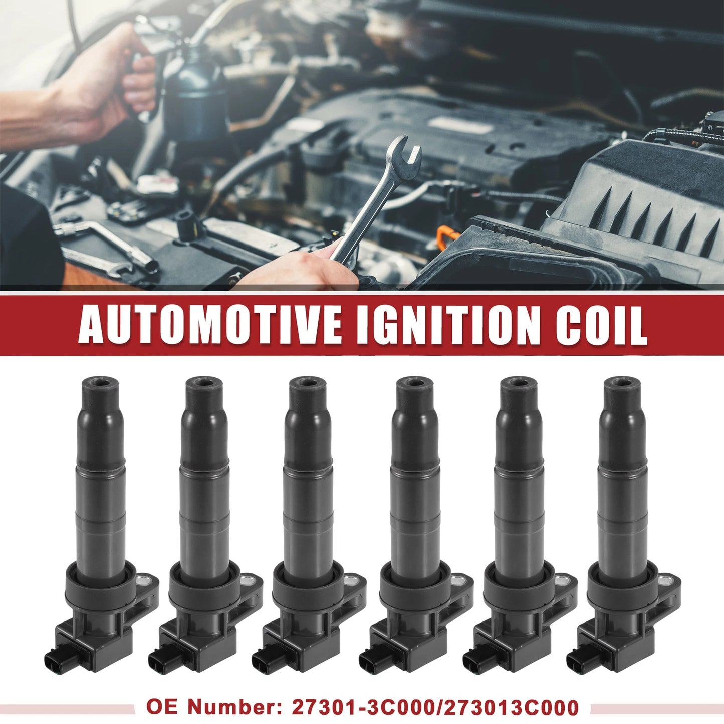 6 Pcs Ignition Coils for Hyundai Santa Fe (2007-2018)