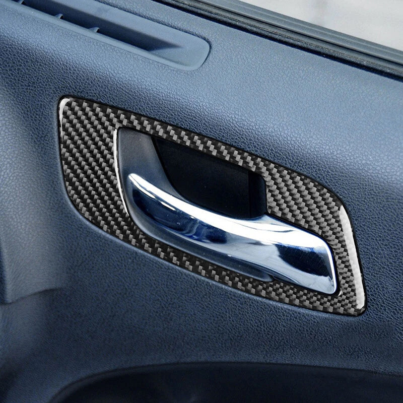 Carbon Fiber Inner Door Handle Bowl Cover Trim 2 x for Dodge Charger (2015-2020)
