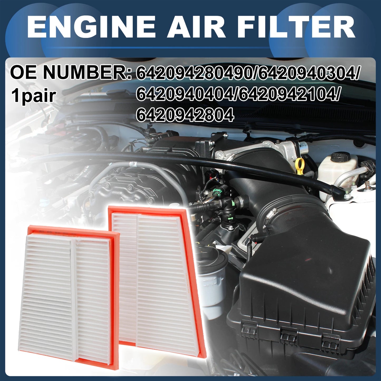 Engine Air Filter for Mercedes-Benz CLS500 (2006-2011) - 1 Pair
