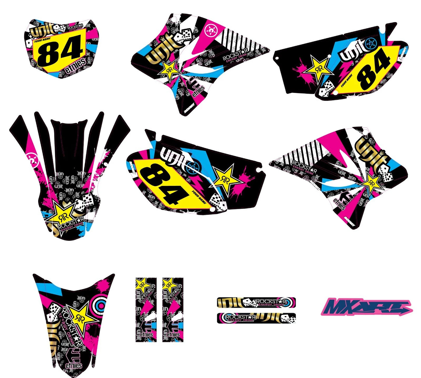 Custom Graphic Kit for Honda CRF 230 F Decals / Stickers (2008-2014)