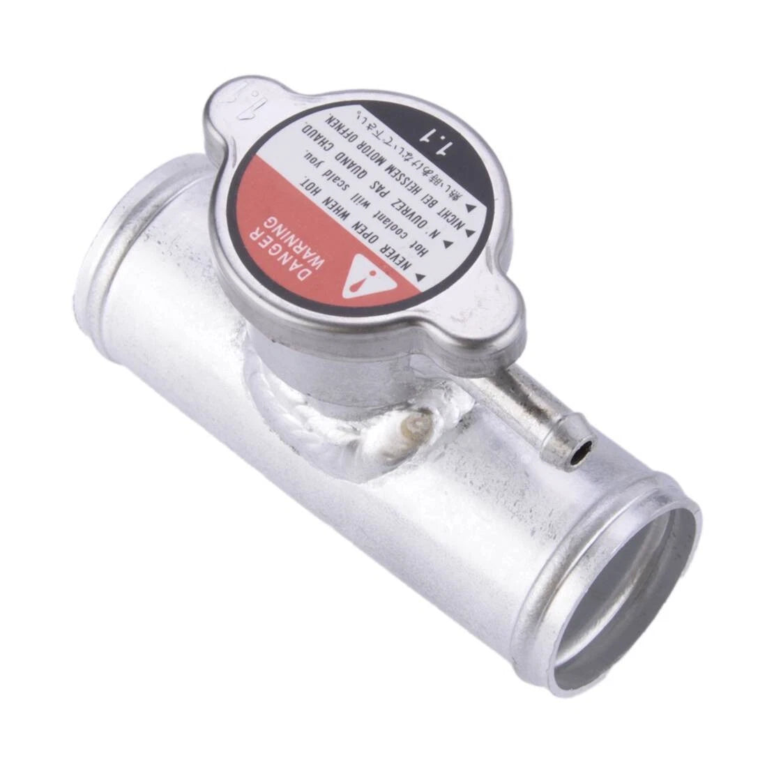 38mm Aluminum Radiator Coolant Inline Filler Neck Hose w/ Cap for Car Model