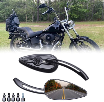 Skull Teardrop Rearview Mirrors  for Harley Sportster XL883 1200
