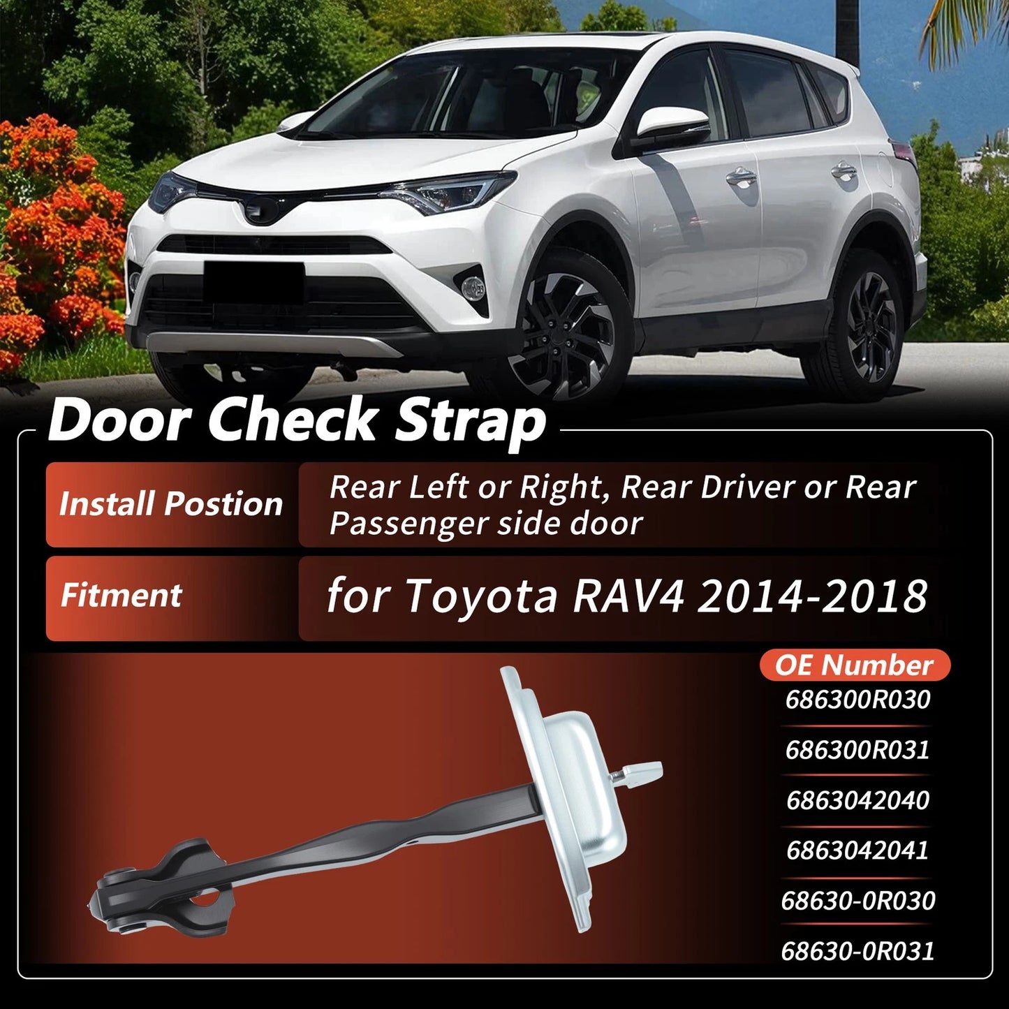 Rear LH RH Door Check Strap Limiter for Toyota RAV4 (2014–2018)