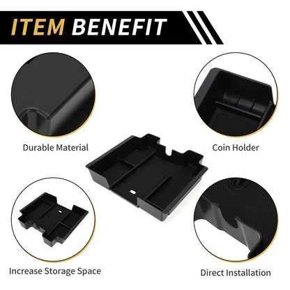 Full Center Console Organizer Tray for Chevy Silverado 1500 Black