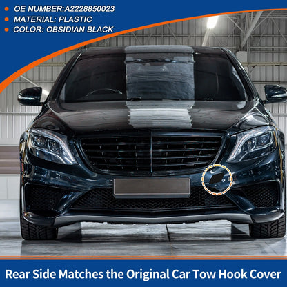 Bumper Tow Hook Cover for Mercedes W222 (2014-2020) - Obsidian Black