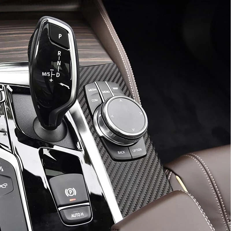 Carbon Fiber Center Control Buttons Panel Cover fit For BMW 5 Series 2018-2022