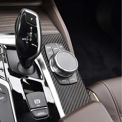 Carbon Fiber Center Control Buttons Panel Cover fit For BMW 5 Series 2018-2022