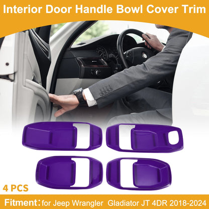 Purple Interior Door Handle Bowl Cover Trim for Jeep Wrangler Gladiator (2018-2023)