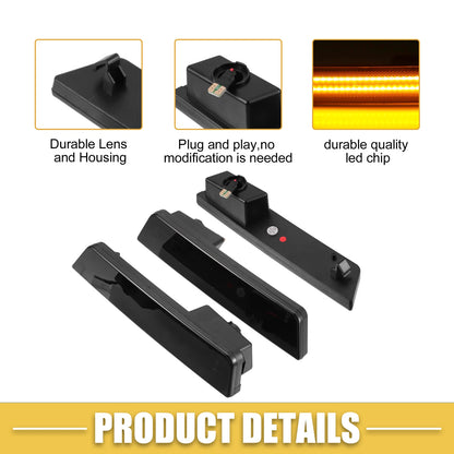 Front Rear LED Side Marker Lights for Dodge Amber Red Light  Pair