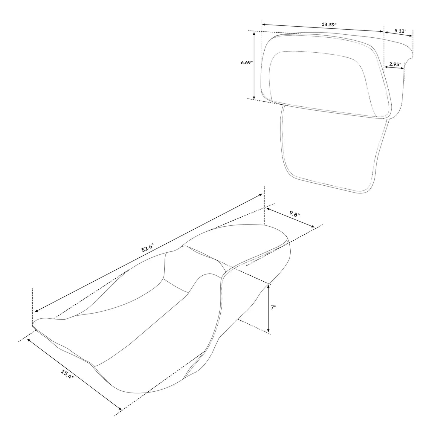 Driver Passenger Seat Backrest for Harley Touring Road King (2014-2023)