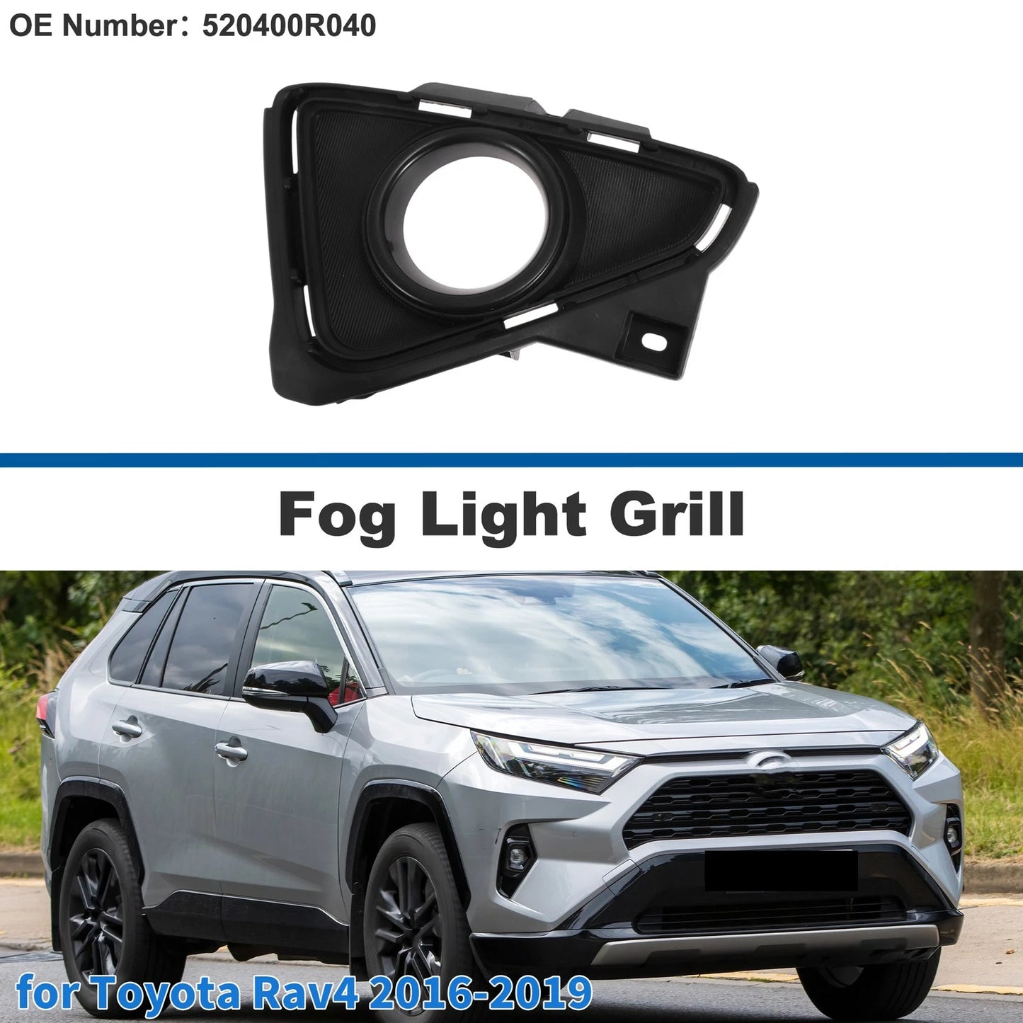 Front Left Fog Light Grill for Toyota Rav4 (2016-2019)